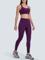 Purple Weave Cross Back Sports Bra - Image 5