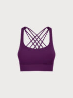 Purple Weave Cross Back Sports Bra - Image 7