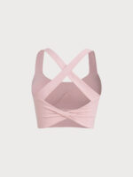 Light Pink Twist X-Cross Sports Bra - Light Support - Image 7