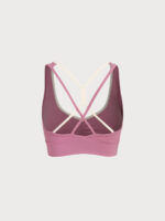 Pink V Neck X Cross Sports Bra - Image 8