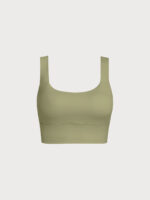 Green Gold Twist X-Cross Sports Bra - Light Support - Image 6