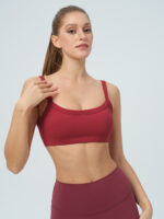 Red Square Neck Sports Bra - Light Support - Image 3