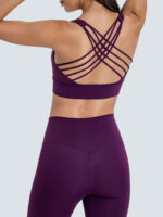 Purple Weave Cross Back Sports Bra - Image 4