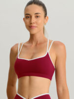 Wine Red X Cross Sports Bra - Light Support