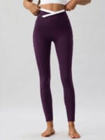 Purple Natural Waisted Leggings 25"