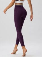 Purple Natural Waisted Leggings 25" - Image 2