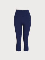Navy Contrast Workout Leggings 21" - Image 6