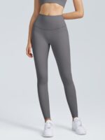 Gray High Waisted Leggings 24" - Image 2