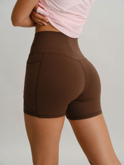 Coffee Natural Waisted Sports Shorts 3"