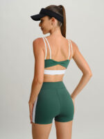 Green Contrast Line Workout Shorts 3" - Image 4