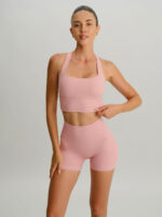 Pink Cut Out Shorts 3" - Image 3