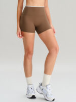 Brown Natural Waisted Sports Shorts 3" - Image 3