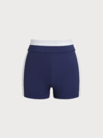 Navy Contrast Line Workout Shorts 3" - Image 6