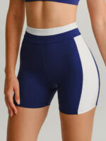 Navy Contrast Line Workout Shorts 3" - Image 3