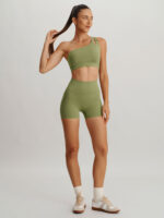 Green Cut Out Shorts 3" - Image 2