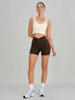 Coffee High Waisted Shorts 3" - Image 4