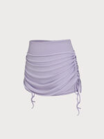 Purple Drawstring Mesh Sport Skirt - Image 9