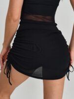 Black Mesh Tie Sports Skirt - Image 2