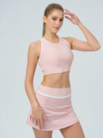 Pink Contrast High Waisted Sports Skirt - Image 6