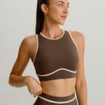 Coffee Round Neck Line Tank Top