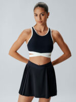 Black Contrast I-back Sports Bra - Medium Support - Image 2