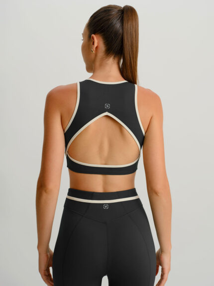 Black Round Neck Line Tank Top