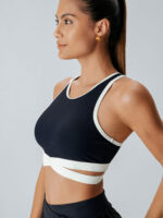 Black Contrast I-back Sports Bra - Medium Support - Image 3
