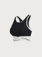 Black Contrast I-back Sports Bra - Medium Support - Image 6