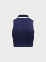 Navy V-Line Collar Tank Top - Light Support - Image 6