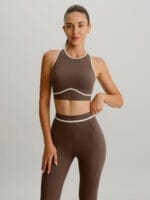 Coffee Round Neck Line Tank Top - Image 5