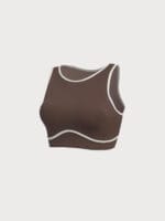 Coffee Round Neck Line Tank Top - Image 7