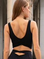 Black Twist Back Tank Top