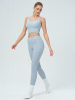 Light Blue Cutout Twist Tank Top - Image 4