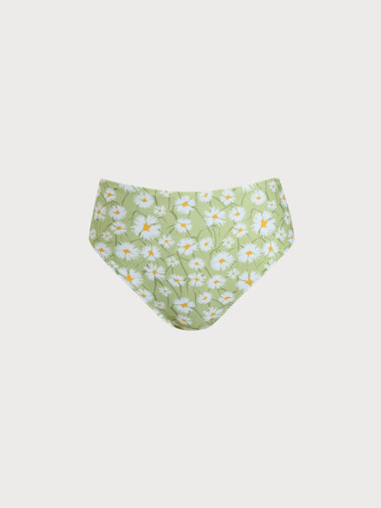 Grass Green Floral Print Surfing Bottom