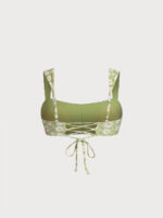 Grass Green Floral Print Surfing Top - Image 2
