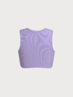 Purple Round Neck Twist Surf Top - Image 2