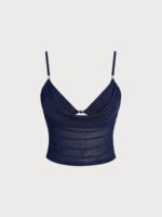 Blue Shimmer Gold-Accented Tankini Top - Image 6