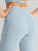 Light Blue High Waisted Leggings 25" - Image 6