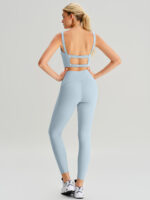 Light Blue High Waisted Leggings 25" - Image 7