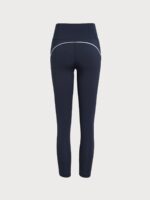 Navy Blue Stitching High Waisted Leggings 24" - Image 8