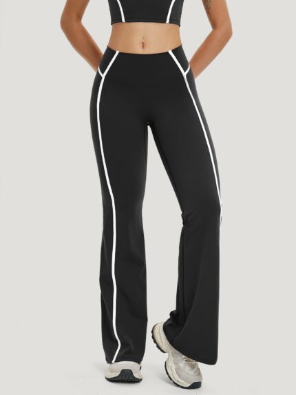 Black Contrast High Waisted Leggings 31"