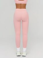 Pink High-Waist Contrast-Line Leggings 26" - Image 2