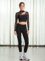 Black High Waisted Leggings 24" - Image 3