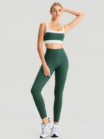 Green High Waisted Leggings 25" - Image 4