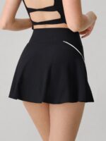 Black Contrast A-Line Sports Skirt - Image 2