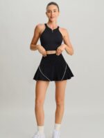 Black Contrast A-Line Sports Skirt - Image 3