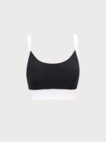 Black Contrast U Neck Sports Bra - Light Support - Image 12