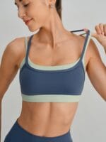 Blue Contrast Bralette Sports Bra - Image 3