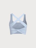 Light Blue Twist X-Cross Sports Bra - Light Support - Image 12