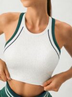 Textured Contrast Trim Sports Tank - Image 4